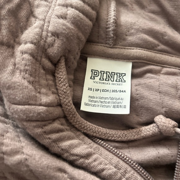 New without tags Victoria secret pink quilted full zip up hoodie jacket xsmall - Picture 3 of 5